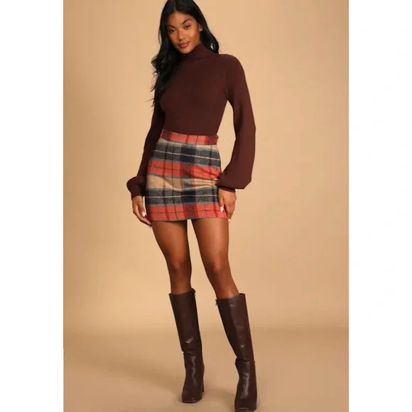 Lulu's Mad for Plaid Mini Skirt NWOT - Picture 5 of 9